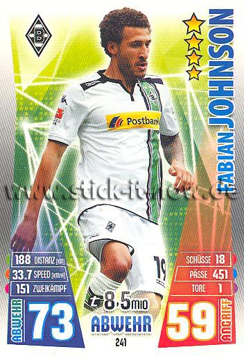 Match Attax 15/16 - Fabian JOHNSON - Bor. M'gladbach - Nr. 241
