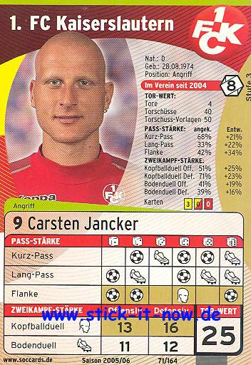 SocCards 05/06 - 1. FC K'lautern - Carsten Jancker - Nr. 71/164