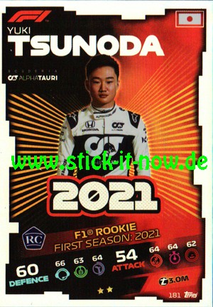 Turbo Attax "Formel 1" (2021) - Nr. 181 (ROOKIE)