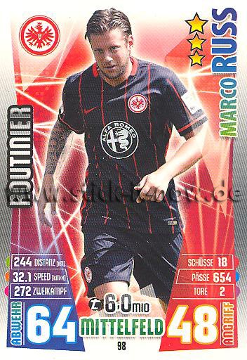 Match Attax 15/16 - Marco RUSS - Ein. Frankfurt - Nr. 98