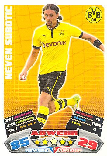 Match Attax 12/13 - Neven Subotic - Bor. Dortmund - Nr. 40