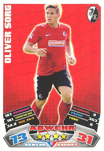 Match Attax 12/13 - Oliver Sorg - SC freiburg - Nr. 97