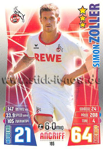 Match Attax 15/16 - Simon ZOLLER - 1. FC Köln - Nr. 195