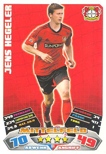 Match Attax 12/13 - Jens Hegeler - Bayer Leverkusen - Nr. 191