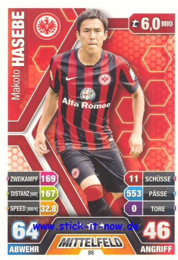 Match Attax 14/15 - Makoto HASEBE - Ein. Frankfurt - Nr. 86