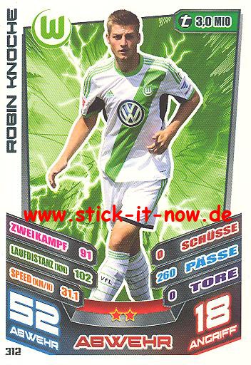 Match Attax 13/14 - VfL Wolfsburg - Robin Knoche - Nr. 312