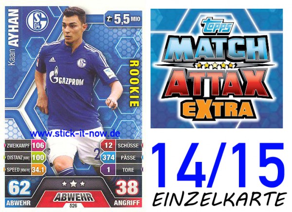 Match Attax 14/15 EXTRA - Kaan AYHAN - FC Schalke 04 - Nr. 526 (ROOKIE)