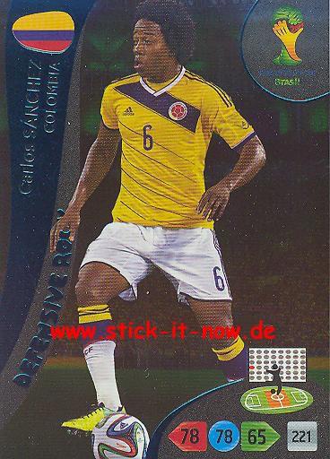 Panini Adrenalyn XL Brasil WM 2014 - Defensive Rocks - Carlos SANCHEZ