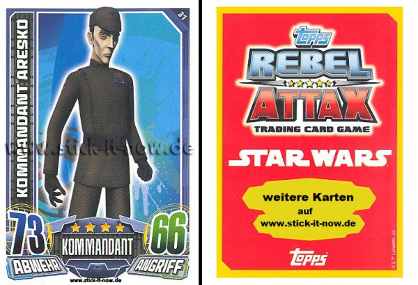 Rebel Attax - Serie 1 (2015) - KOMMANDANT ARESKO - Nr. 31