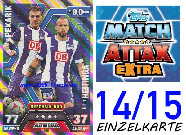 Match Attax 14/15 EXTRA - PEKARIK & HEITINGA - Hertha BSC - Nr. 566 (DUO-KARTE)