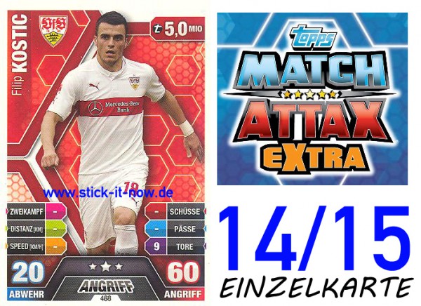 Match Attax 14/15 EXTRA - Filip KOSTIC - VfB Stuttgart - Nr. 488