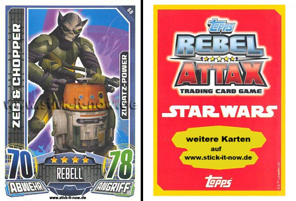 Rebel Attax - Serie 1 (2015) - ZEB & CHOPPER - Nr. 68