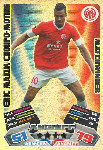 Match Attax 12/13 - Matchwinner - Eric Maxim Choupo-Moting - FSV Mainz 05 - Nr. 360