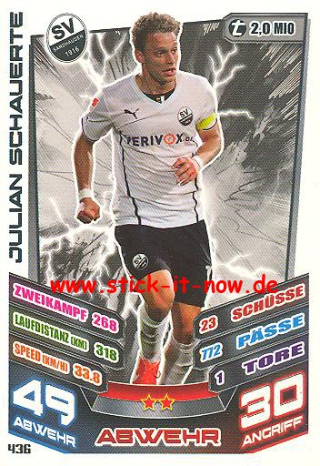 Match Attax 13/14 - SV Sandhausen - Julian Schauerte - Nr. 436