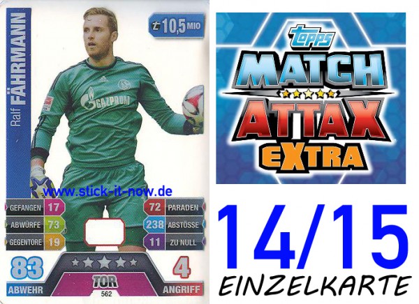 Match Attax 14/15 EXTRA - Ralf Fährmann - FC Schalke 04 - Nr. 562 (CAP-KARTE)