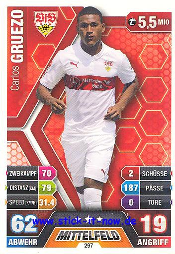 Match Attax 14/15 - Carlos GRUEZO - VfB Stuttgart - Nr. 297