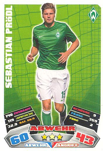 Match Attax 12/13 - Sebastian Prödl - SV Werder Bremen - Nr. 22