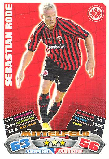 Match Attax 12/13 - Sebastian Rode - Ein. Frankfurt - Nr. 81