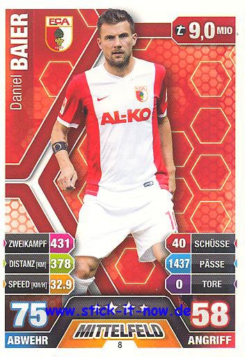 Match Attax 14/15 - Daniel BAIER - FC Augsburg - Nr. 8