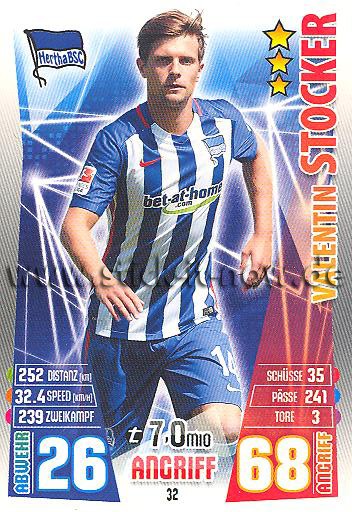 Match Attax 15/16 - Valentin STOCKER - Hertha BSC Berlin - Nr. 32