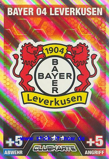 Match Attax 14/15 - CLUBLOGO - Bayer Leverkusen - Nr. 181 (Logo)