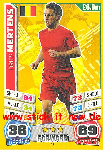 Match Attax "World Stars WM 2014" - DRIES MERTENS - Nr. 27