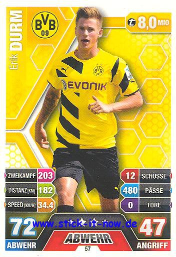 Match Attax 14/15 - Erik DURM - Bor. Dortmund - Nr. 57