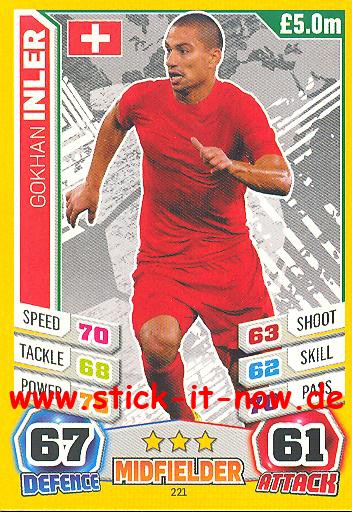 Match Attax "World Stars WM 2014" - GOKHAN INLER - Nr. 221