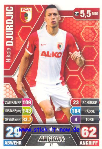 Match Attax 14/15 - Nikola DJURDJIC - FC Augsburg - Nr. 17