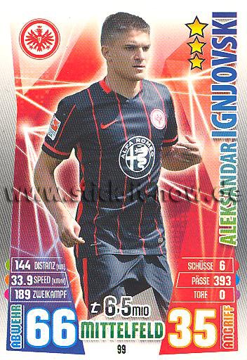 Match Attax 15/16 - Aleksandar IGNJOVSKI - Ein. Frankfurt - Nr. 99