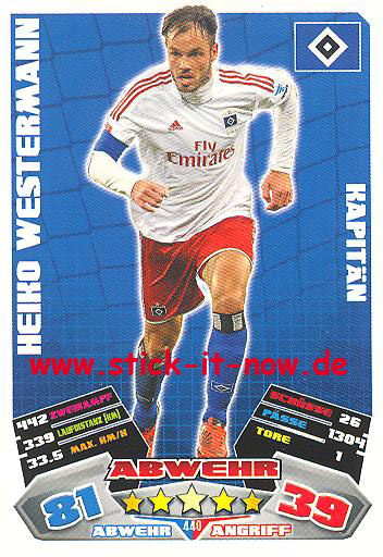 Heiko Westermann  Hamburger SV  Match Attax Card 2011/12 signiert 400751 