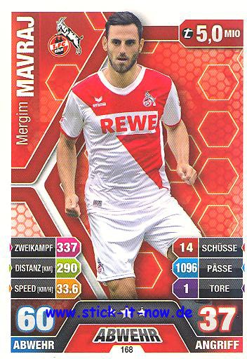 Match Attax 14/15 - Mergim MAVRAJ - 1. FC Köln - Nr. 168