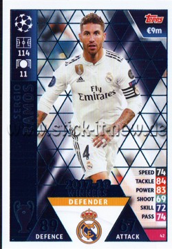 Match Attax Champions League 18/19 - Nr. 42 ( WINNERS 17/18 )