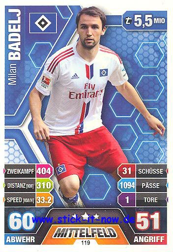 Match Attax 14/15 - Milan BADELJ - Hamburger SV - Nr. 119