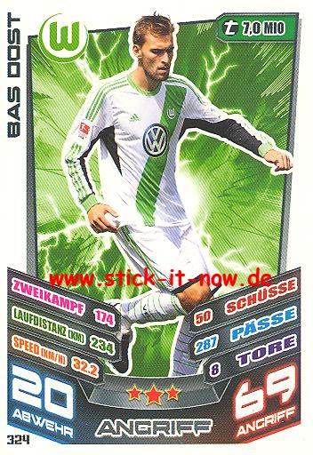 Match Attax 13/14 - VfL Wolfsburg - Bas Dost - Nr. 324