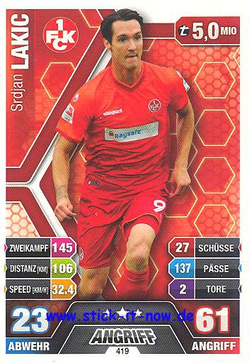 Match Attax 14/15 - Srdjan LAKIC - 1. FC K'lautern - Nr. 419