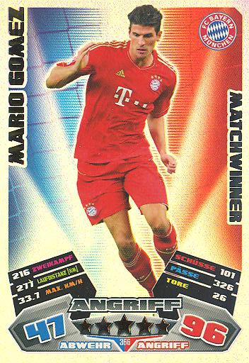 Match Attax 12/13 - Matchwinner - Mario Gomez - Bayern München - Nr. 366