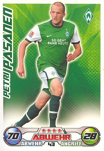 Match Attax 09/10 - PETRI PASANEN - SV Werder Bremen - Nr. 43