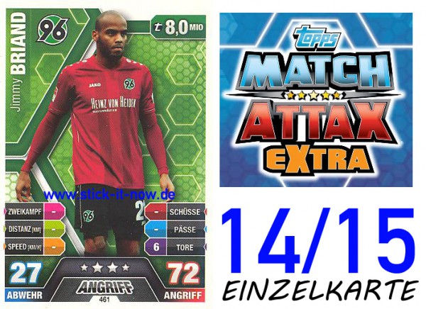 Match Attax 14/15 EXTRA - Jimmy BRIAND - Hannover 96 - Nr. 461