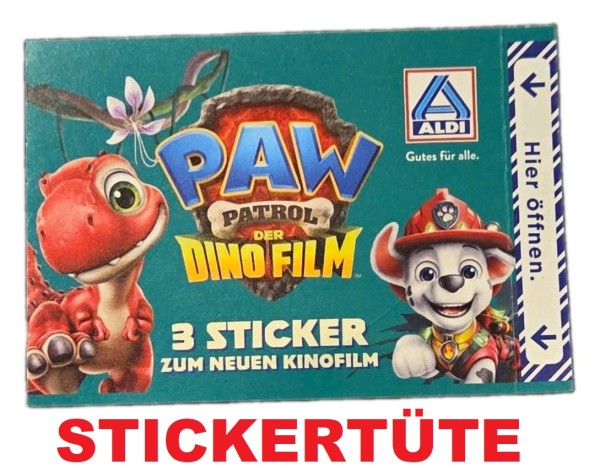 Aldi - Paw Patrol "Der Dino Film" (2026) - Stickertüte (3 Sticker)
