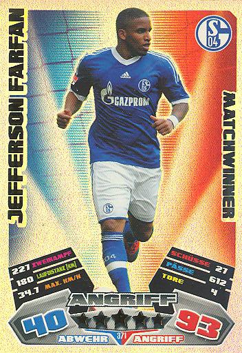 Match Attax 12/13 - Matchwinner - Jefferson Farfan - FC Schalke 04 - Nr. 371
