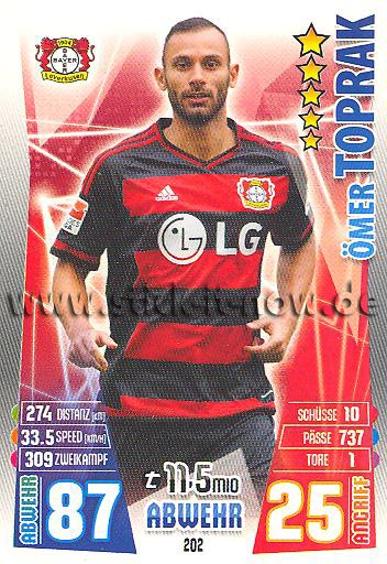 Match Attax 15/16 - Ömer TOPRAK - Bayer 04 Leverkusen - Nr. 202