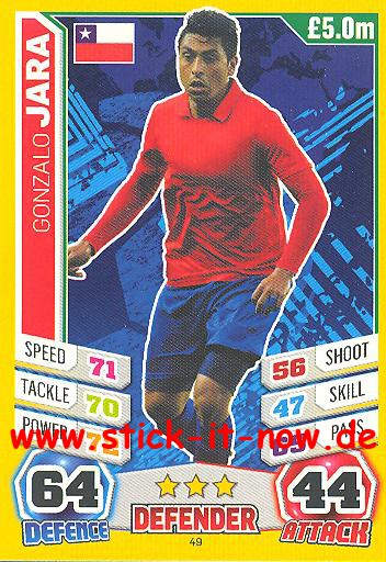 Match Attax "World Stars WM 2014" - GONZALO JARA - Nr. 49