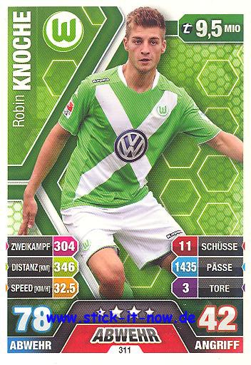 Match Attax 14/15 - Robin KNOCHE - VfL Wolfsburg - Nr. 311