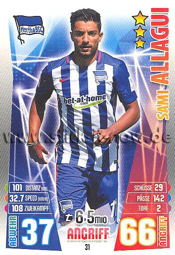 Match Attax 15/16 - Sami ALLAGUI - Hertha BSC Berlin - Nr. 31