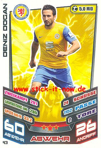 Match Attax 13/14 - Ein. Braunschweig - Deniz Dogan - Nr. 43