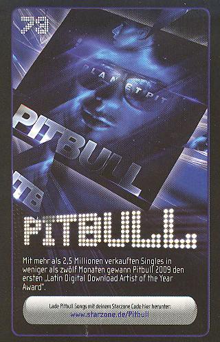 Starzone Sammelkarte - PITBULL - Rewe - Nr. 73