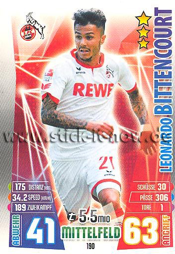 Match Attax 15/16 - Leonardo BITTENCOURT - 1. FC Köln - Nr. 190