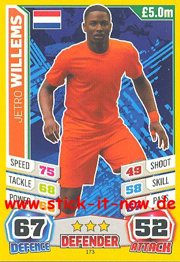 Match Attax "World Stars WM 2014" - JETRO WILLEMS - Nr. 173