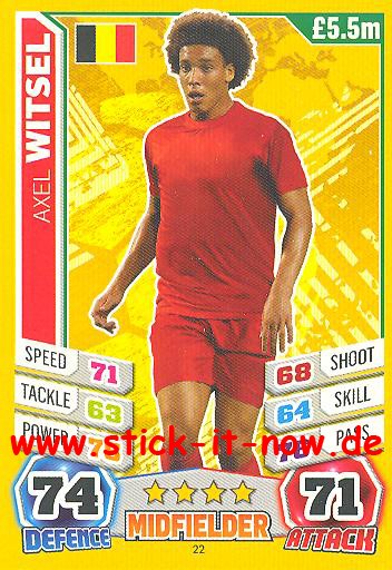 Match Attax "World Stars WM 2014" - AXEL WITSEL - Nr. 22